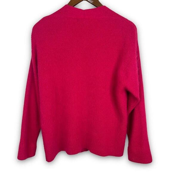 Casual Corner Pink Button Front Lambswool Angora Blend Cardigan Sweater Small - Picture 2 of 12